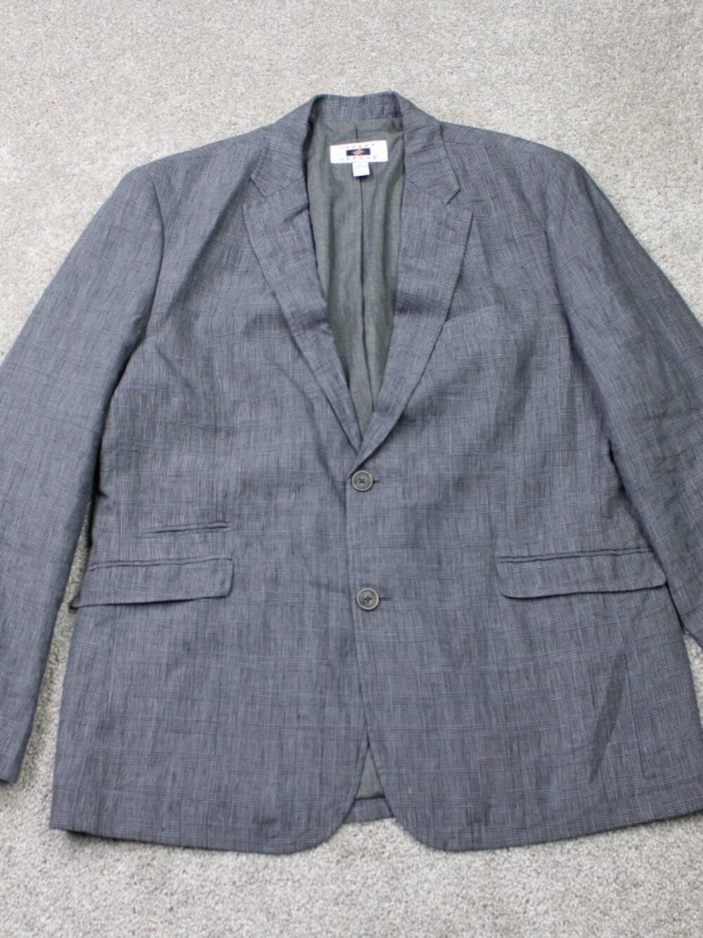 Joseph Abboud Blazer Mens XL Gray 100% Linen Poly Cotton Lined Double Vent